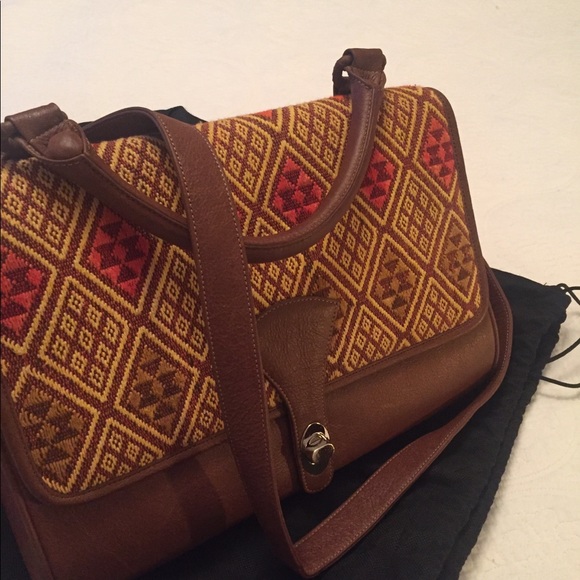 Leather and Pahikung woven Satchel handbag. - Picture 8 of 10